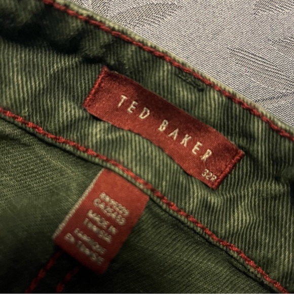 Ted Baker Jeans Tinned Sardines Green Button Fly Size 32R - Picture 7 of 11